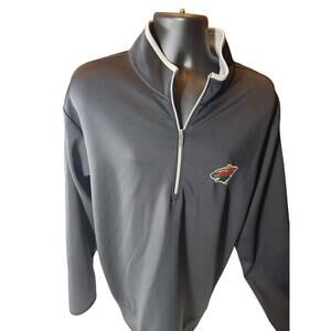 Antigua MN Wild Pullover Activewear Men XXL Black Zip Running Hockey Long Sleeve